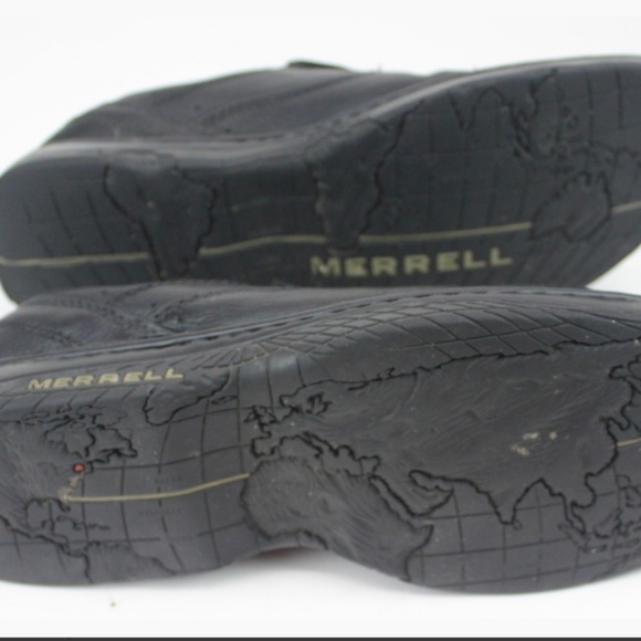 Men's MERRELL Casual Shoes Black Leather Size 11.5 - Picture 13 of 16